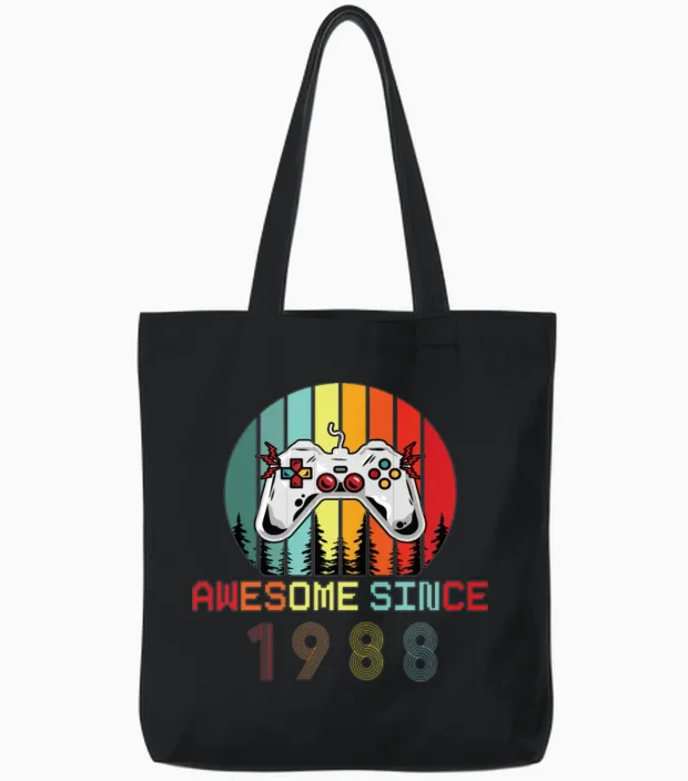 Awesome Since 1974 Birthday 1974 Vintage 1974 Tote Bags in Black