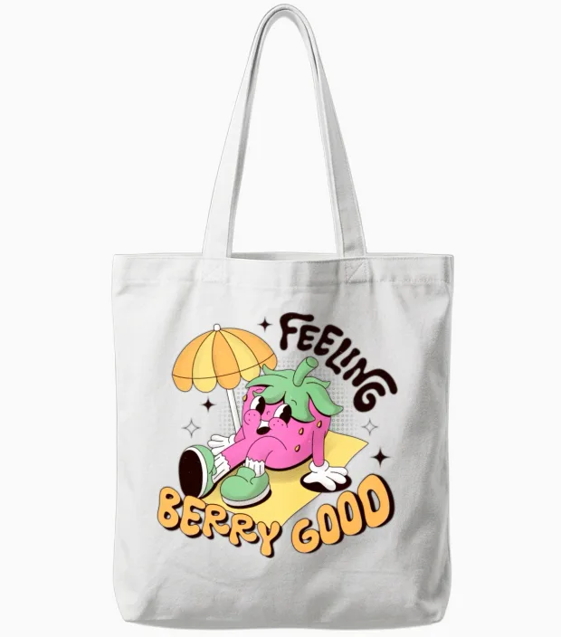 Retro Style Tote Bags in White