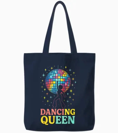 Dancing Queen Disco Retro Groove Queen Party Tote Bags - Navy