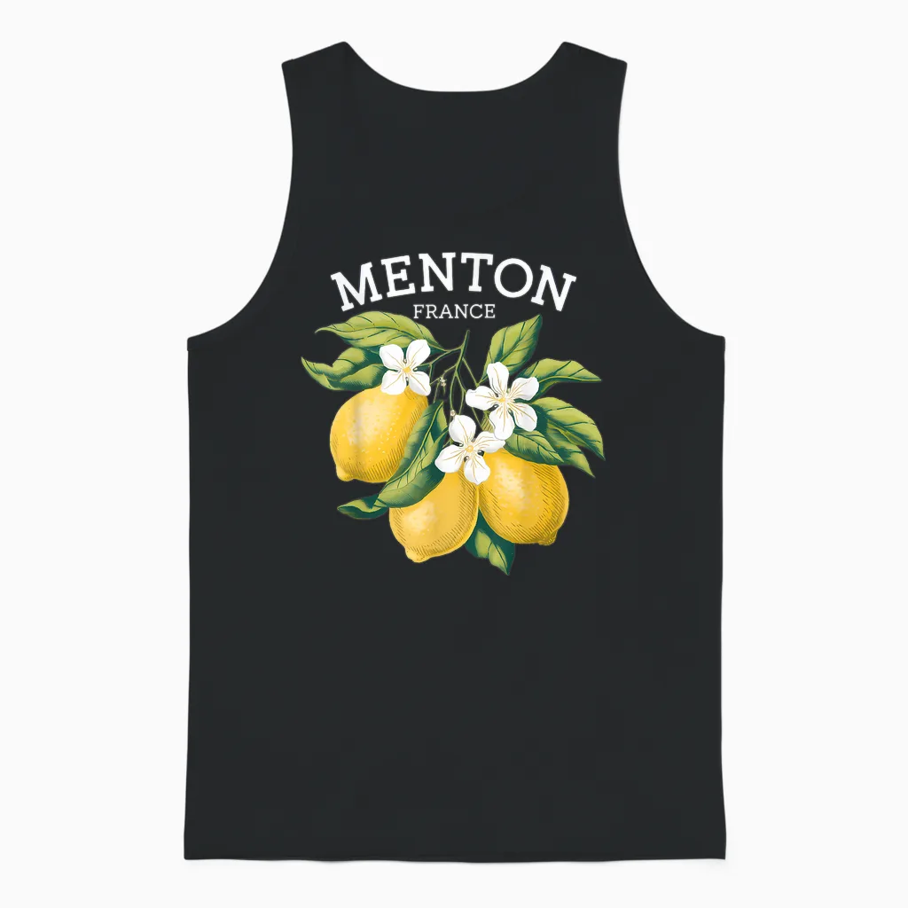 Menton France French Riviera T-Shirt, Black, S Unisex Tank Top in Black