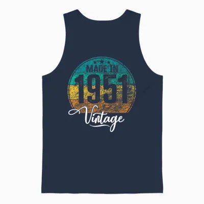Anniversaire Vintage Année De Naissance 1951 Anniversaire Unisex Tank Top - Navy