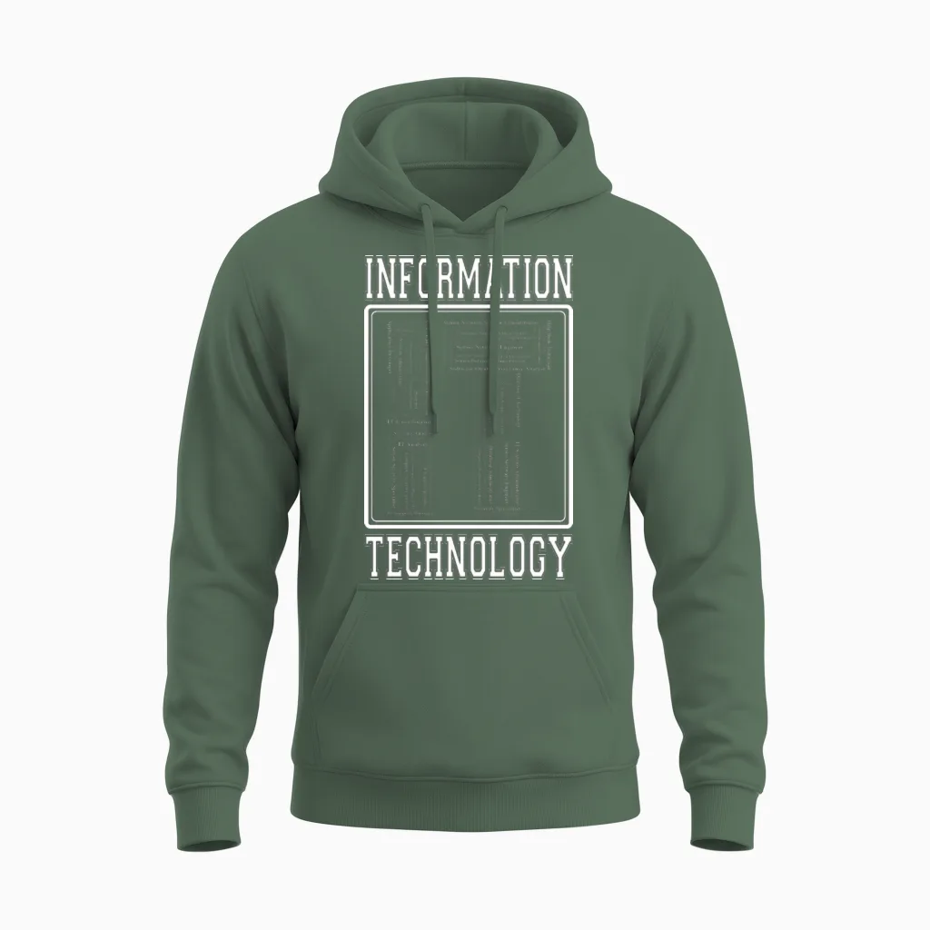 Information Technology Clothing Unisex Hoodie in Military Green
