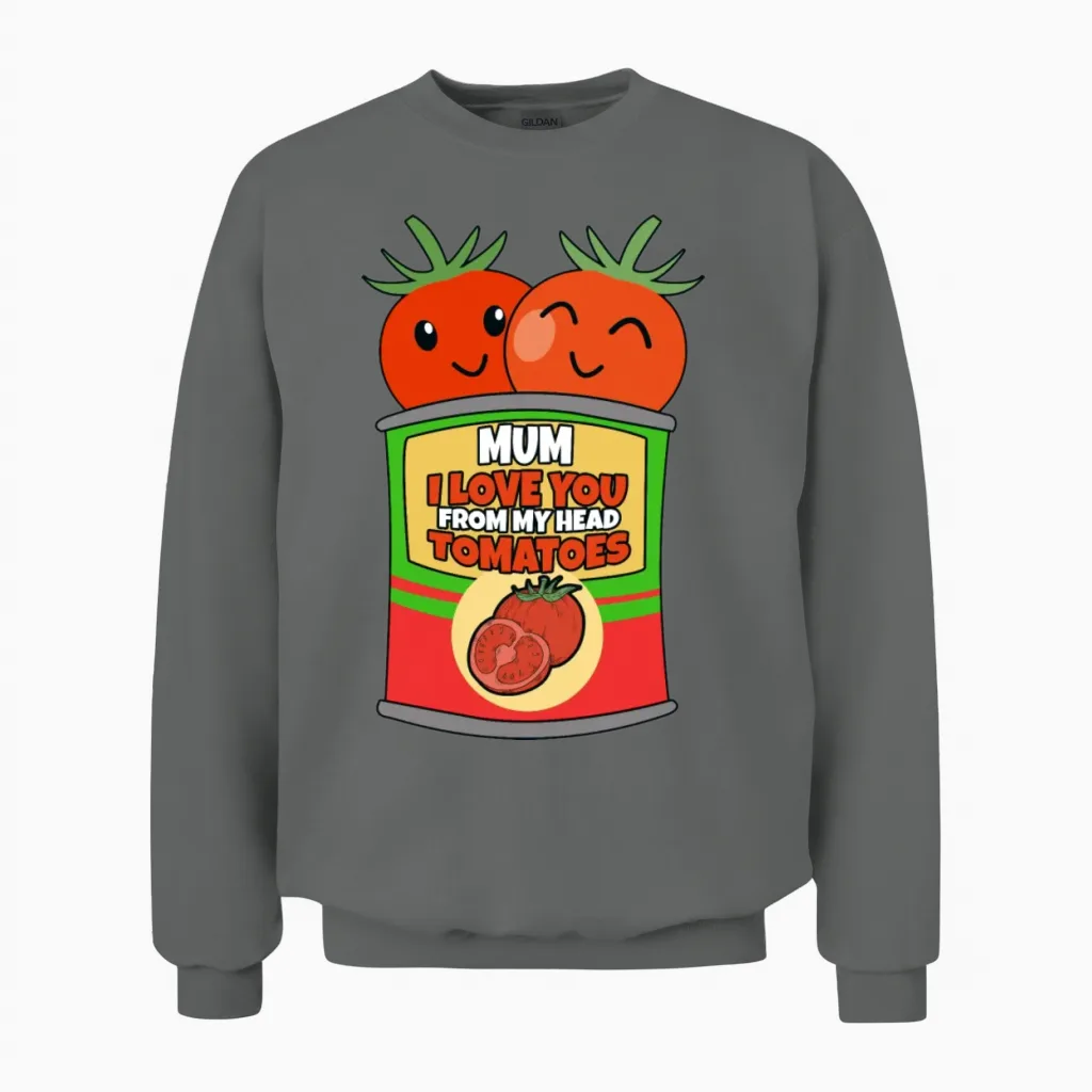 Funny Tomato Outfit Unisex Sweatshirt in Graphite Heather
