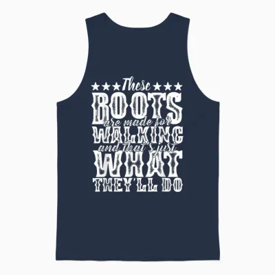 Lyriclyfe - These Boots Are Made for Walking Unisex Tank Top - Navy