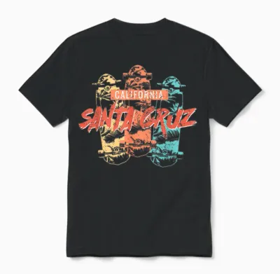 Tropischer Vintage-Skateboard-Skater Aus Santa Cruz, Kalifornien Unisex T-Shirt - Black