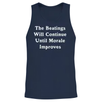 The Beatings Will Continue Music Unisex Tank Top - Navy – 2