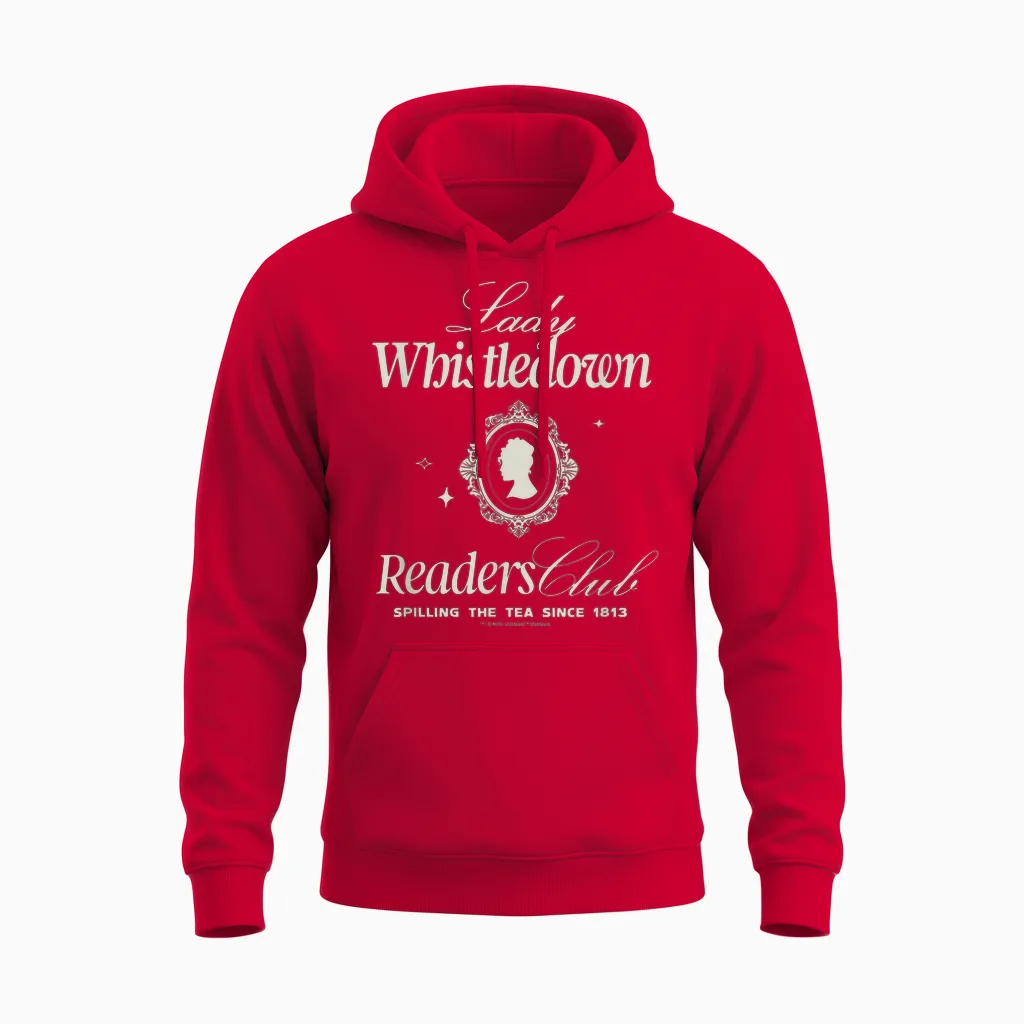 Bridgerton Lady Whistledown Readers Club Officially Licensed Unisex Hoodie in Red