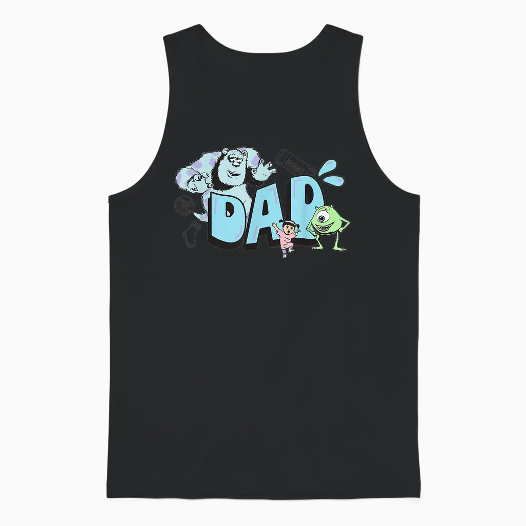 Disney & Pixar's Monsters, Inc. Dad Mike Sulley & Boo Unisex Tank Top in Black