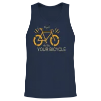 Recycle and Use Your Bicycle Earth Protection Unisex Tank Top - Navy – 2
