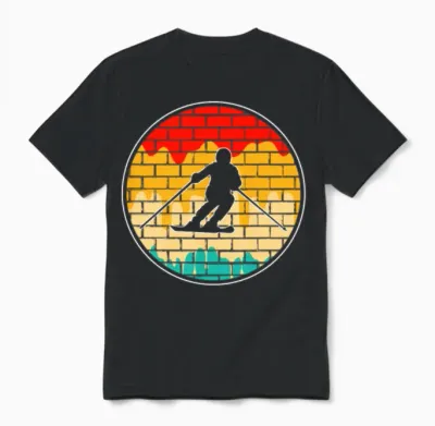 Ski Retro Unisex T-Shirt - Black