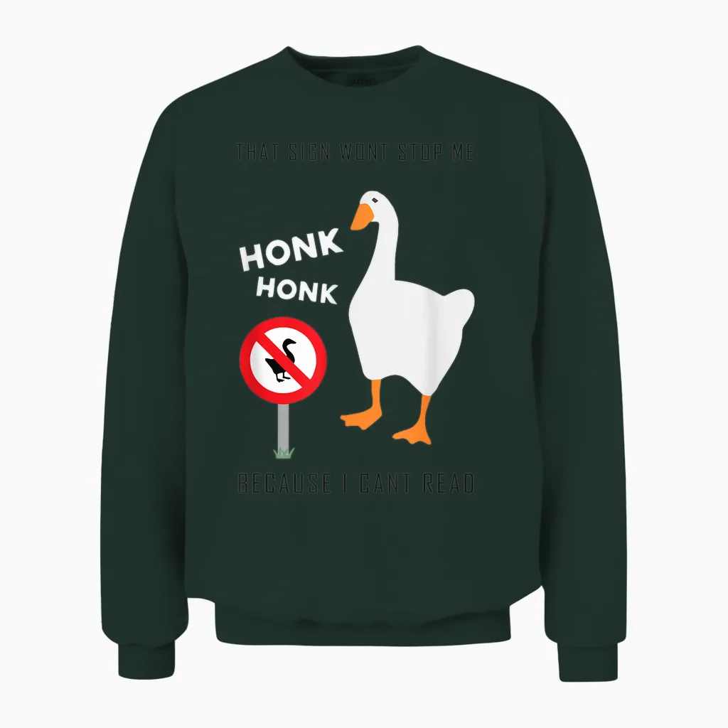 Funny Goose Game Untitled T-Shirt, Black Unisex Sweatshirt in Forest