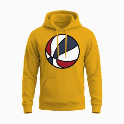 Retro Basketball Illustration Unisex Hoodie - Gold