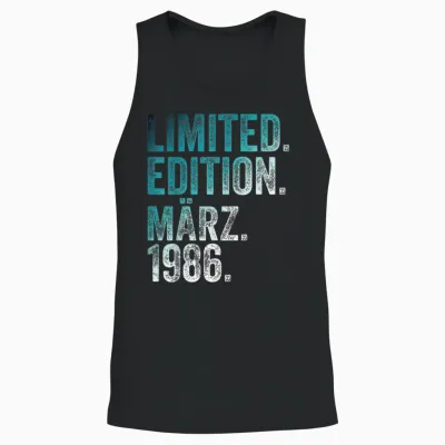 40. Geburtstag Mann 40 Jahre Limited Edition März 1986 Unisex Tank Top - Black