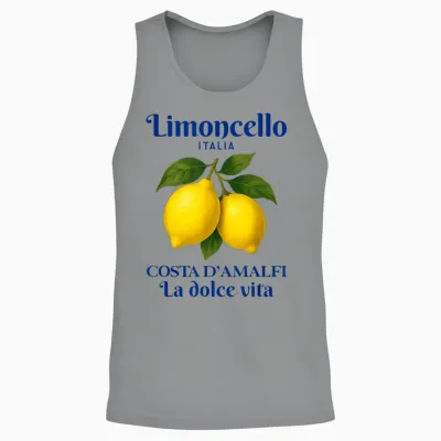 Amalfi Coast Retro Italia Lemon Coastal Unisex Tank Top - Sport Grey