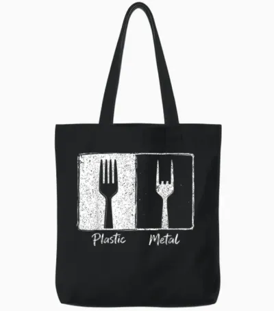 Plastique Métal Rock N Roll Funny Rock Music Guitare Punk Music Tote Bags - Black