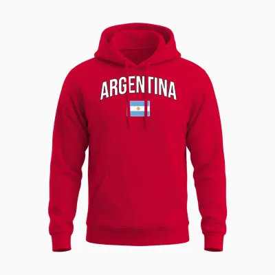 Argentina - Flag of Argentina - Throwback Design - Classic Unisex Hoodie - Red