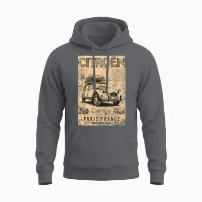 Citroën Driving Club 2cv Paris France Father's Day Unisex Hoodie - Charcoal