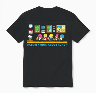 Sanrio Hello Kitty and Friends Daydreaming About Lunch Class Unisex T-Shirt - Black