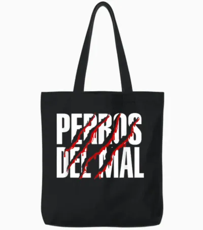 Perros Del Mal Red Claw Spanish Dog Quote Tote Bags - Black