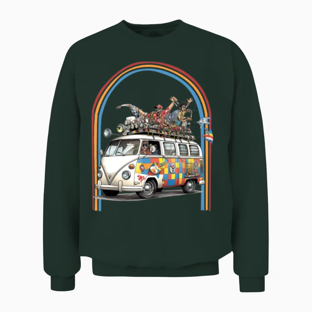 Racing Hippie Van Retro Unisex Sweatshirt - Forest