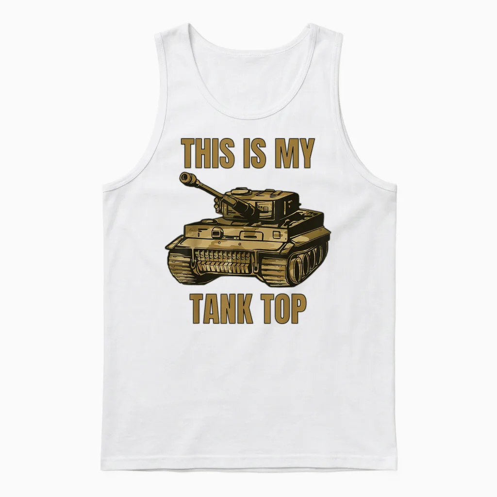 This Is My Tank Top Funny Tank Joke Army M1 19k Soldier Unisex Tank Top in White