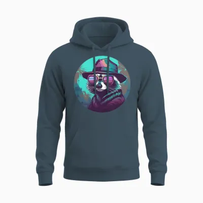 Retro Raccoon Lovers Vintage Unisex Hoodie - Dark Heather