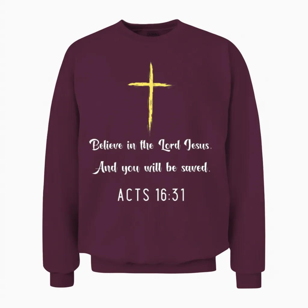 Bible Bible, Holy Spirit Holy Spirit Unisex Sweatshirt in Maroon