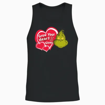 Dr. Seuss Grinch Grow Your Heart Unisex Tank Top - Black