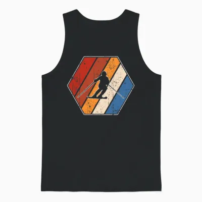 Ski Retro Unisex Tank Top - Black