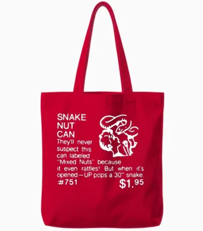 Snake Nut Can - W Tote Bags - Red