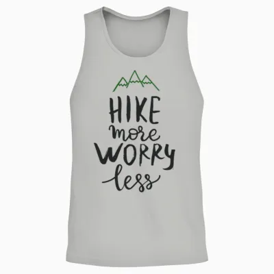 Hike More Worry Less Unisex Tank Top - Ash