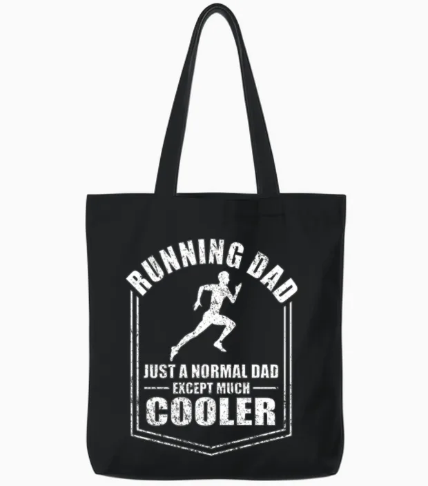 Running Dad Normal Dad Except Cooler Fathers Day Tote Bags in Black