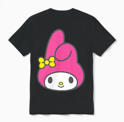 My Melody Front and Back Logo Unisex T-Shirt - Black