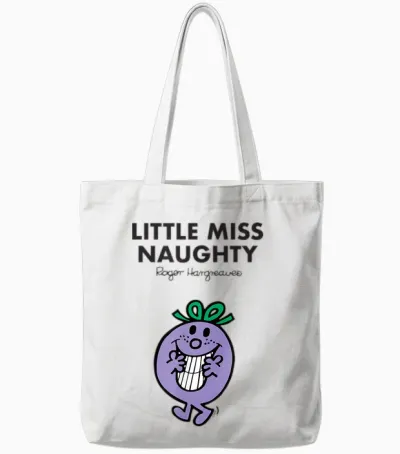 Mr. Men Little Miss Naughty Tote Bags - White