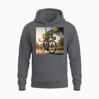Tigre Vert Sur Vélo De Course - Sprinter Unisex Hoodie - Charcoal