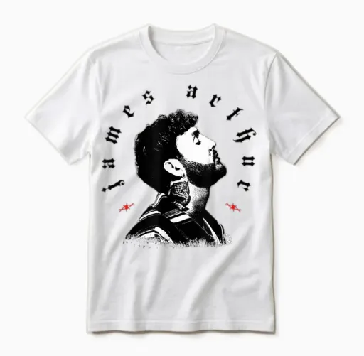 James Arthur Barbed Wire White Unisex T-Shirt in White