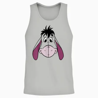 Disney Winnie the Pooh Eeyore Big Face T-Shirt, Blue, S Unisex Tank Top - Ash