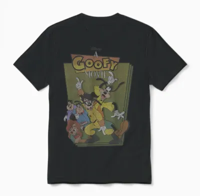 Disney a Goofy Movie Max Powerline Dance Logo T-Shirt Small Unisex T-Shirt - Black