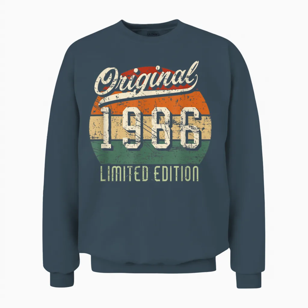 Original 1986 Limited Edition - Jahrgangs Unisex Sweatshirt in Dark Heather