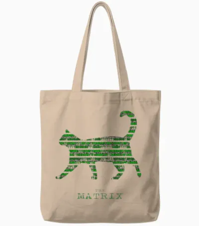 The Matrix Cat Tote Bags - Natural