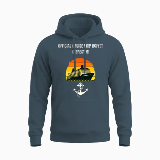 Official Cruise Ship Buffet Inspector Unisex Hoodie in Dark Heather