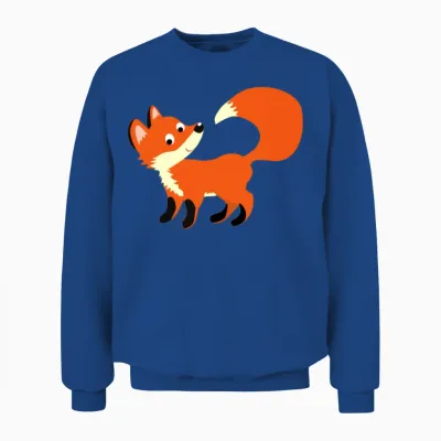 Smart Orange Fox in Simple Design Unisex Sweatshirt - Royal