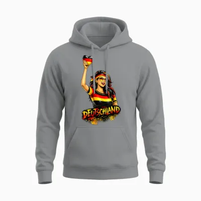 Deutschland T-Shirt Herz Deutsche Flagge Germany Unisex Hoodie - Sport Grey