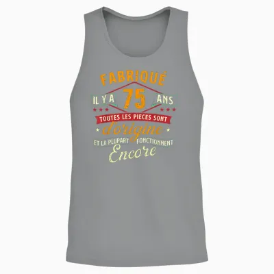 Made 75 Years Ago - 75 Years Birthday Joke Unisex Tank Top - Sport Grey