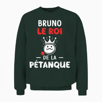 Personalised Gift Man Name Bruno Petanque Humour T-Shirt, Black, S Unisex Sweatshirt - Forest