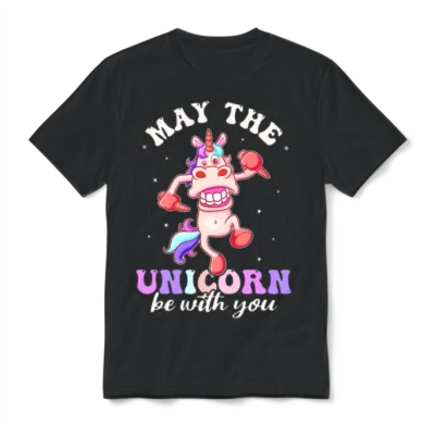 Funny Mythical Creatures, Dinosaurs, Funny Unicorn Unisex T-Shirt - Black