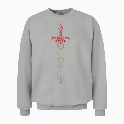 Dice Set Sword - Rpg Tabletop Games D20 Tabletop Unisex Sweatshirt - Ash