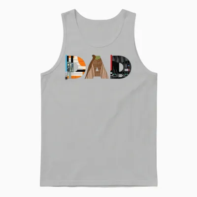 Star Wars Luke Yoda Darth Vader Dad Father’s Day Birthday Unisex Tank Top - Ash