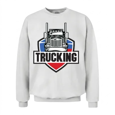Trucking Shield Tee – Classic American Power Unisex Sweatshirt - White