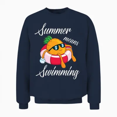 Funny Swimming Pineapple Unisex Sweatshirt - Navy